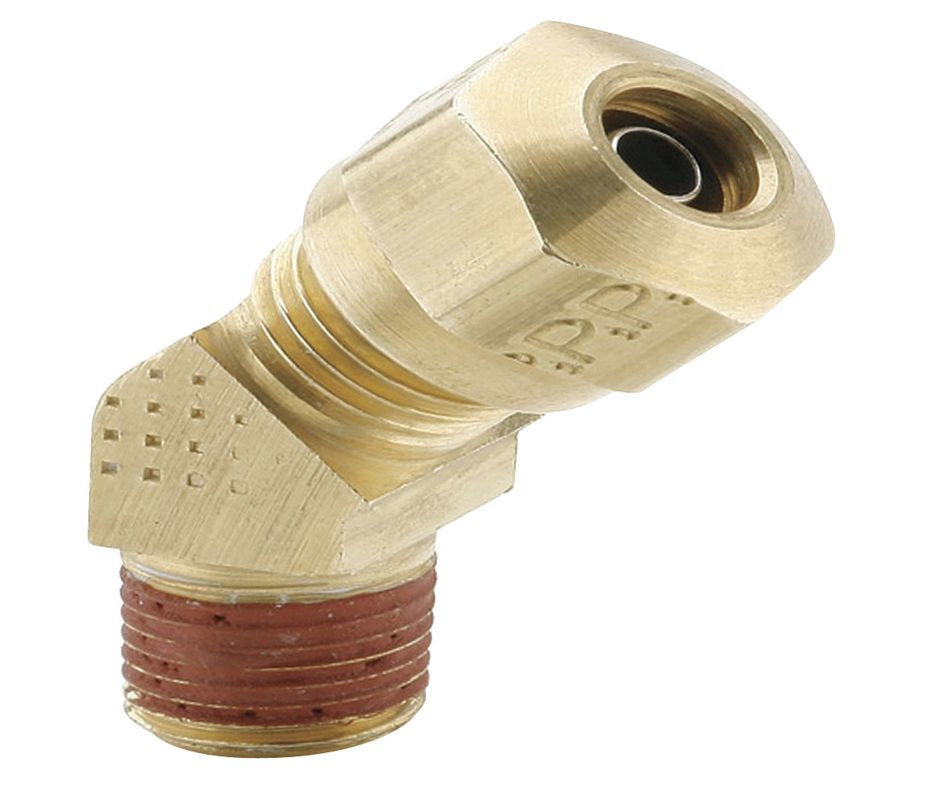 Parker VS279NTA66 Brass 45° Elbow 3/8" Male Compression Air Brake