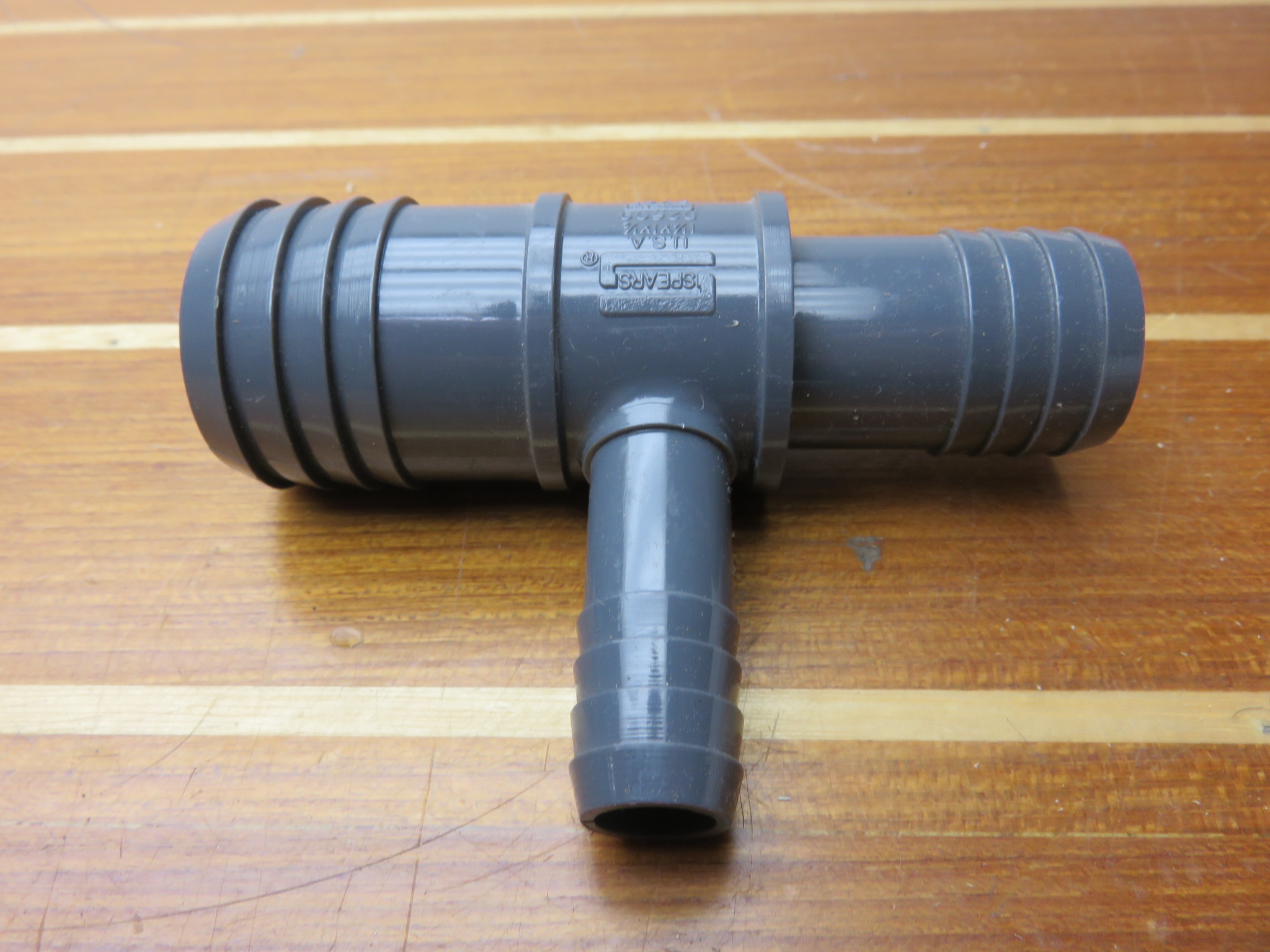 Spears 1401156 PVC 11/4" x 1" x 1/2" Hose Barb Reducing Fitting Tee