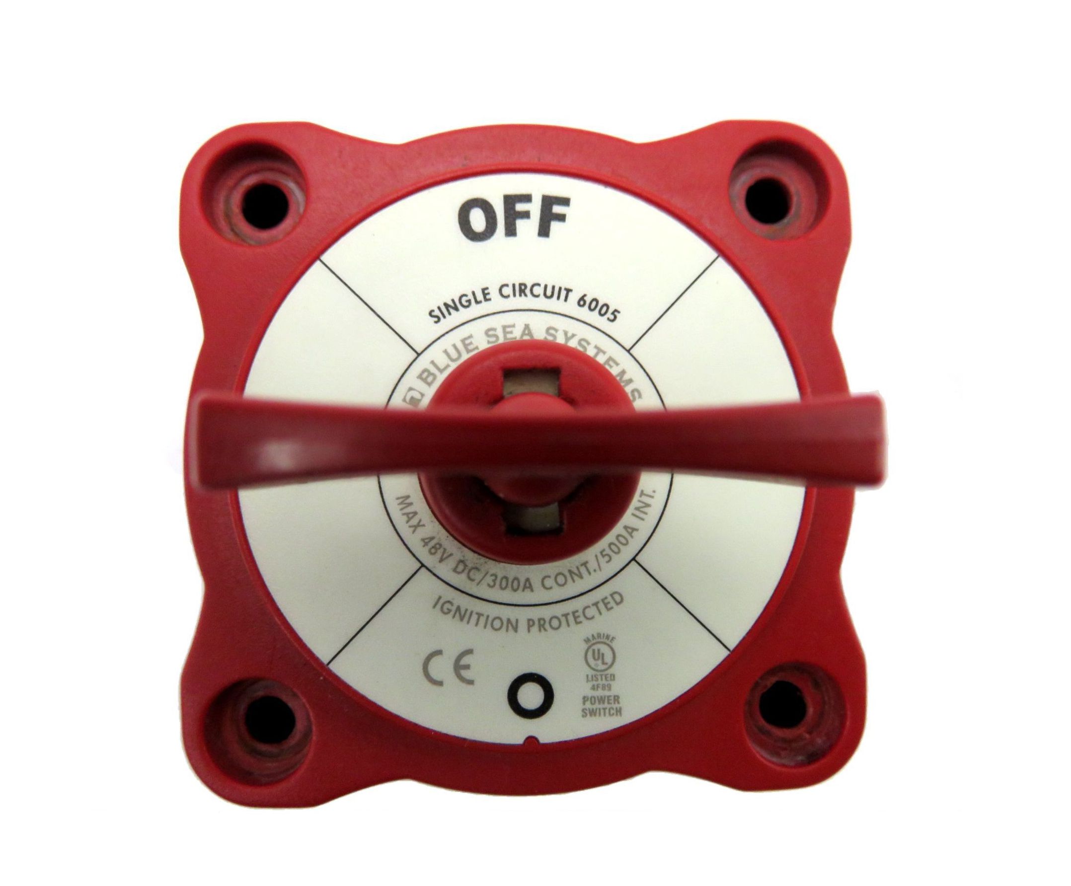 Blue Sea Systems 6005 M-Series Red Single Circuit On-Off Battery Switch